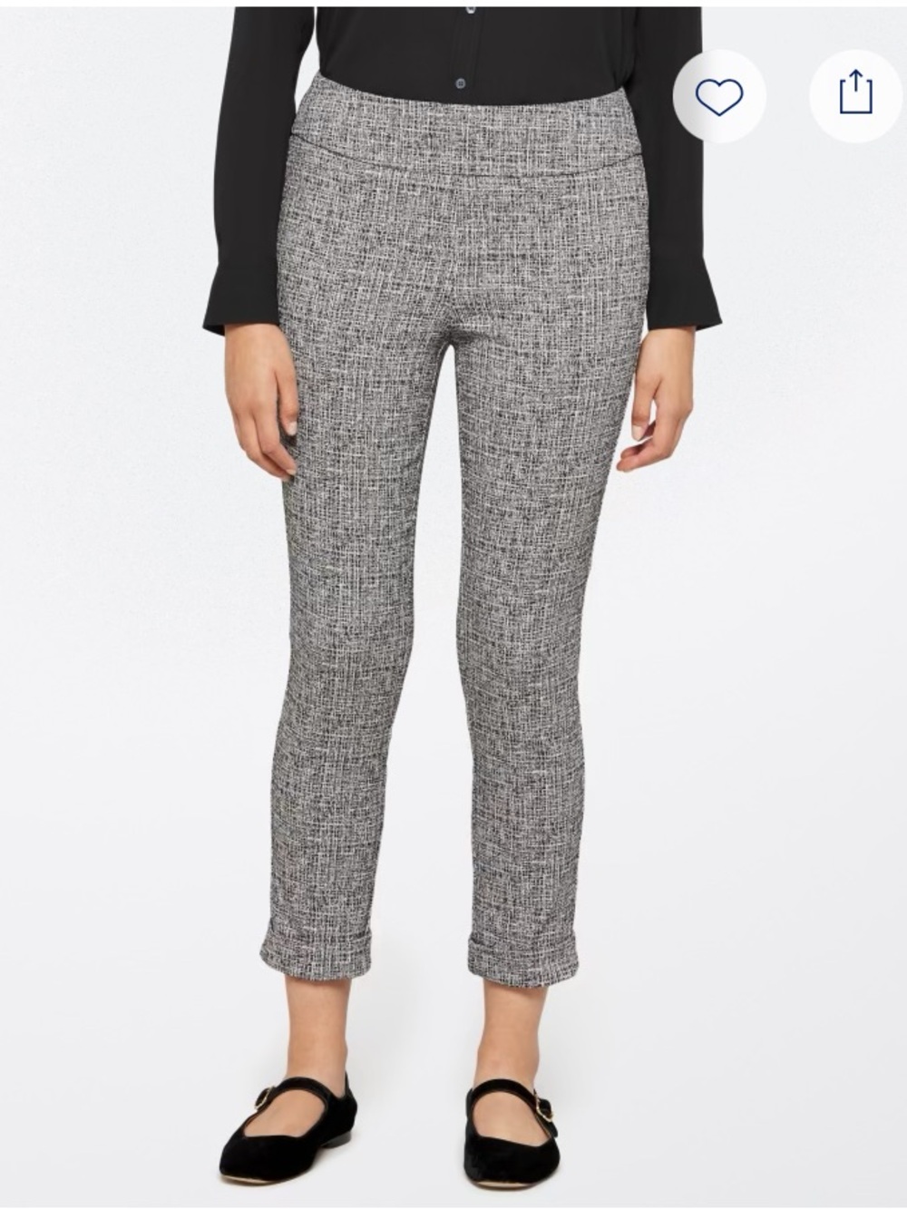 Tribal Black & White Textured Cropped Trousers